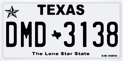 TX license plate DMD3138