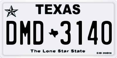TX license plate DMD3140