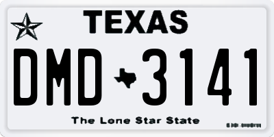 TX license plate DMD3141