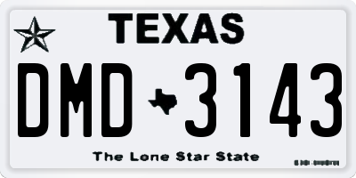 TX license plate DMD3143