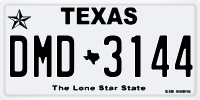 TX license plate DMD3144