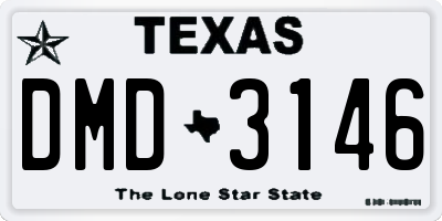 TX license plate DMD3146