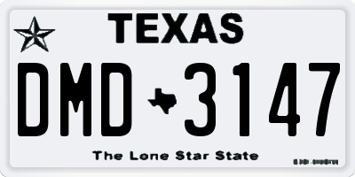 TX license plate DMD3147