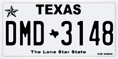 TX license plate DMD3148