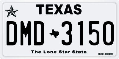 TX license plate DMD3150
