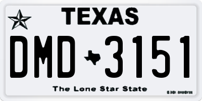 TX license plate DMD3151