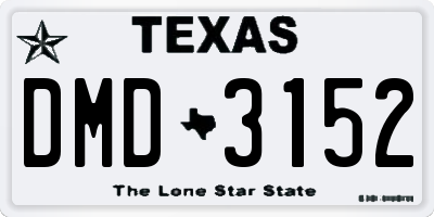 TX license plate DMD3152