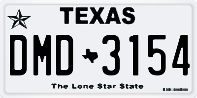 TX license plate DMD3154