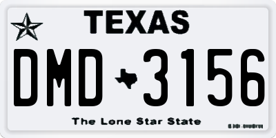TX license plate DMD3156