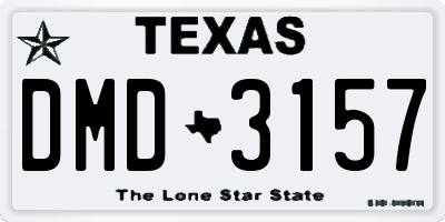 TX license plate DMD3157