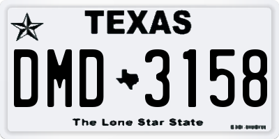 TX license plate DMD3158