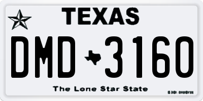TX license plate DMD3160