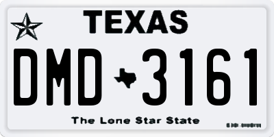 TX license plate DMD3161