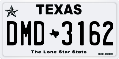 TX license plate DMD3162