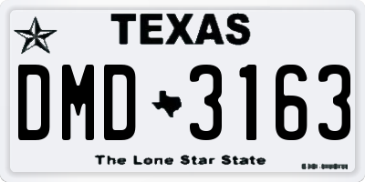 TX license plate DMD3163