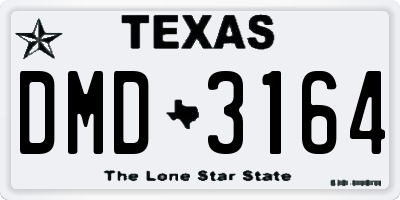 TX license plate DMD3164