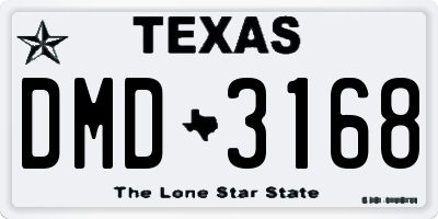TX license plate DMD3168