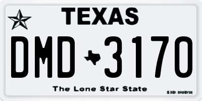TX license plate DMD3170