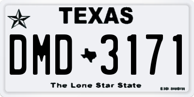 TX license plate DMD3171