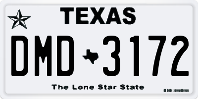 TX license plate DMD3172