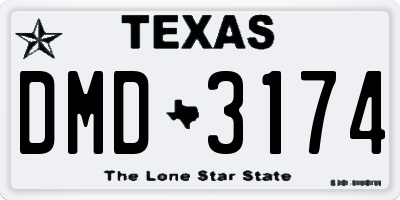 TX license plate DMD3174