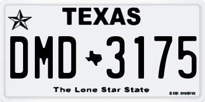 TX license plate DMD3175