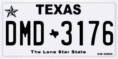 TX license plate DMD3176