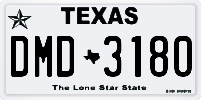 TX license plate DMD3180