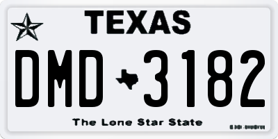 TX license plate DMD3182