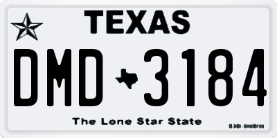 TX license plate DMD3184