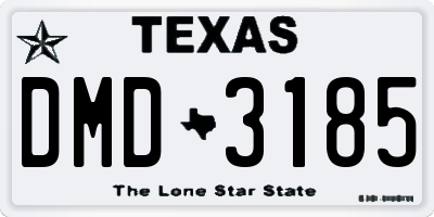 TX license plate DMD3185