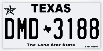TX license plate DMD3188