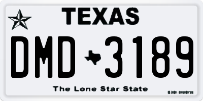 TX license plate DMD3189