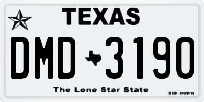 TX license plate DMD3190