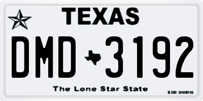 TX license plate DMD3192