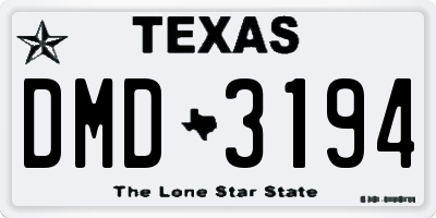 TX license plate DMD3194