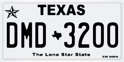 TX license plate DMD3200