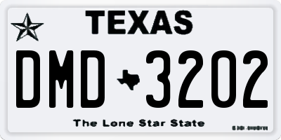 TX license plate DMD3202
