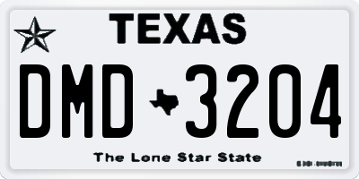 TX license plate DMD3204