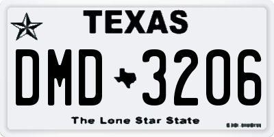 TX license plate DMD3206