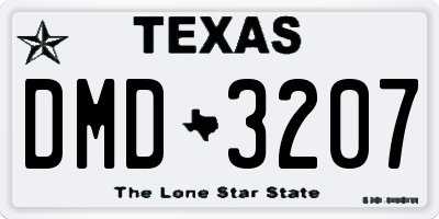TX license plate DMD3207