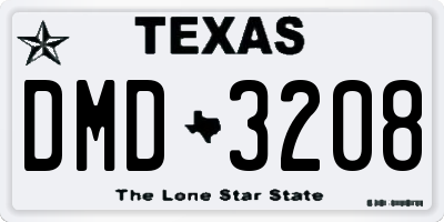 TX license plate DMD3208