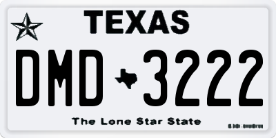 TX license plate DMD3222
