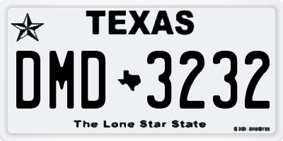 TX license plate DMD3232