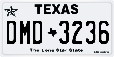 TX license plate DMD3236