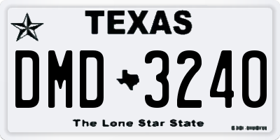 TX license plate DMD3240