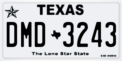 TX license plate DMD3243
