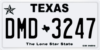 TX license plate DMD3247