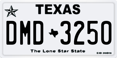 TX license plate DMD3250