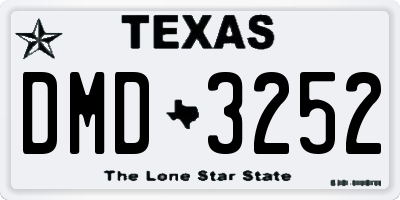 TX license plate DMD3252